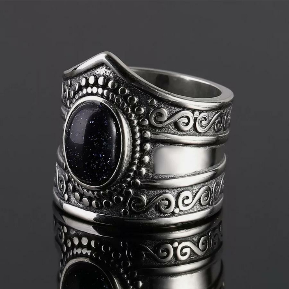 Bohemian 925 Sterling Silver Blue Sandstone Gemsto
